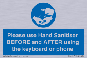 Please use Hand Sanitiser BEFORE and AFTER using the keyboard or phone